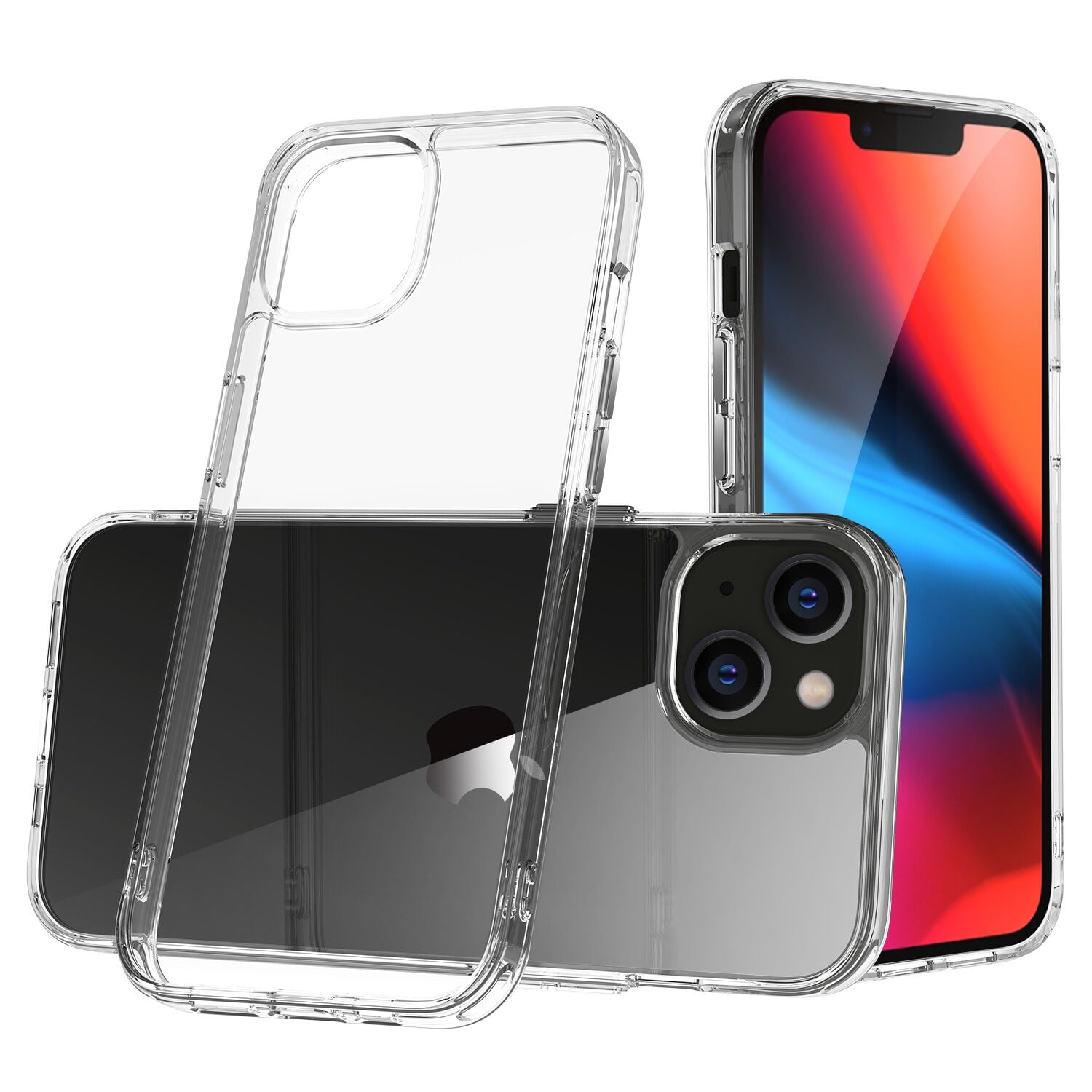 For iPhone SE 3 (2022) SE/8/7 PURE CRYSTAL Transparent Thick 2.0mm ShockProof Chromed Buttons Case C
