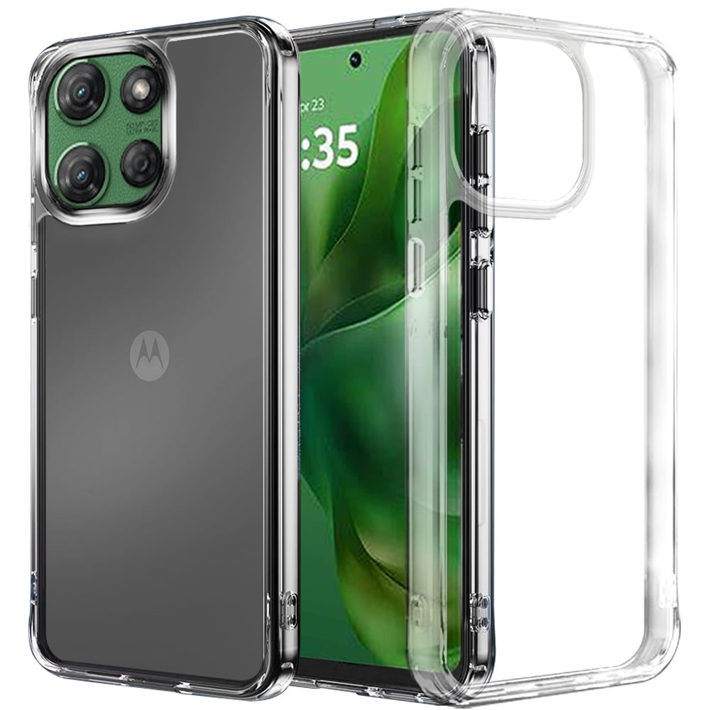 For Motorola Moto G Power 5G 2025 PURE CRYSTAL Transparent Thick 2.0mm ShockProof Chromed Buttons Ca