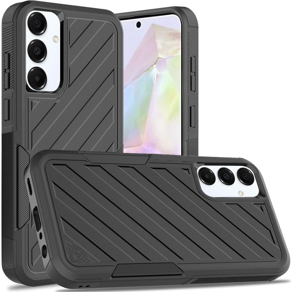 For Samsung Galaxy A36 / A56 Noble lined shockproof dual layer hybrid - Black/Black