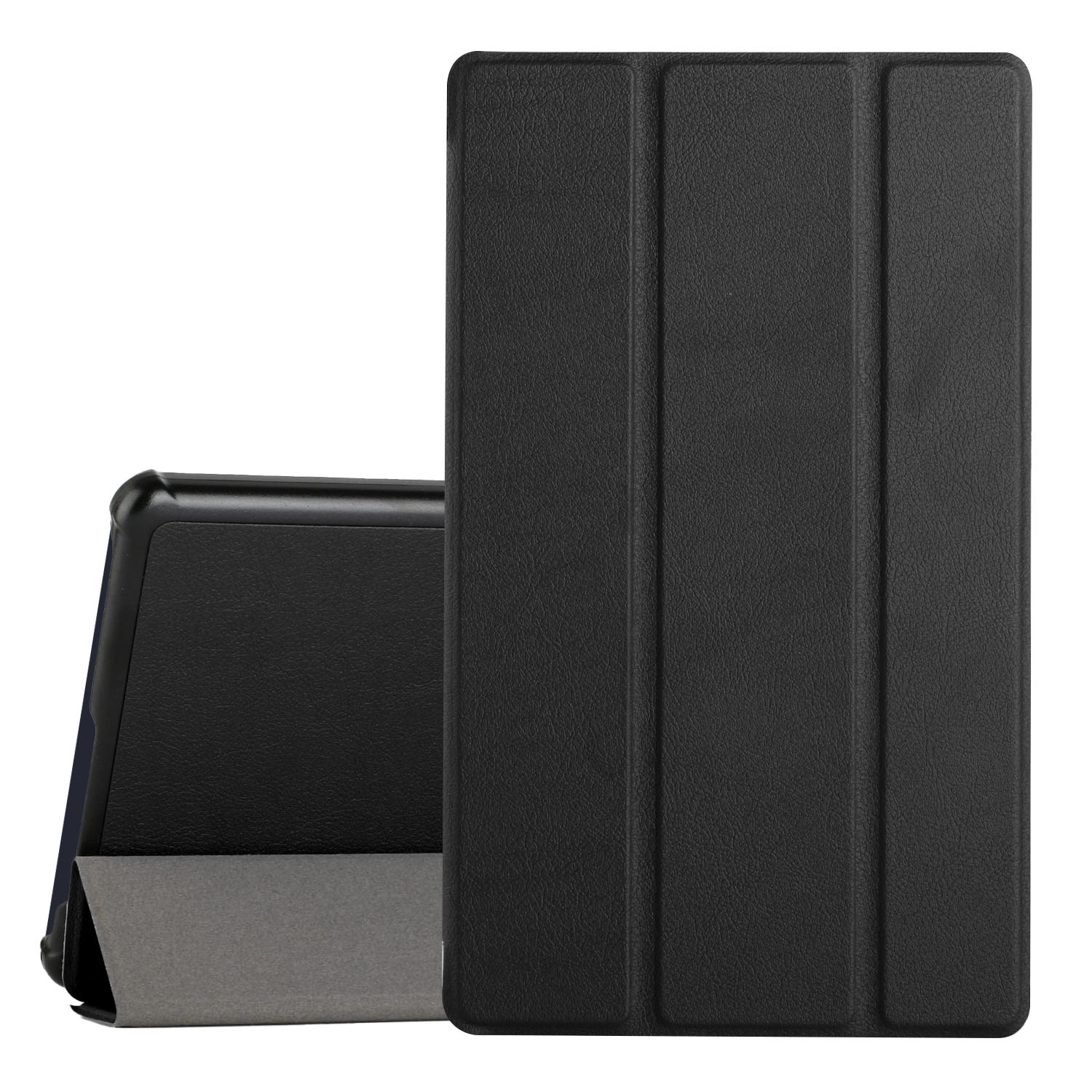 For Samsung Galaxy Tab A7 Lite 8.7 inch Trifold Magnetic Closure PU Leather Case Cover - Black