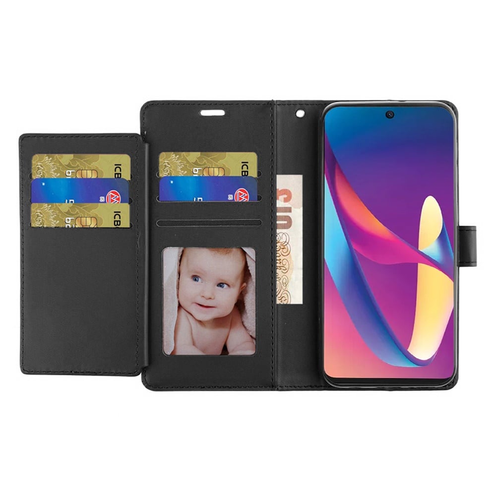 For TCL 50 XL 5G Wallet ID Card Holder Case Cover - Black