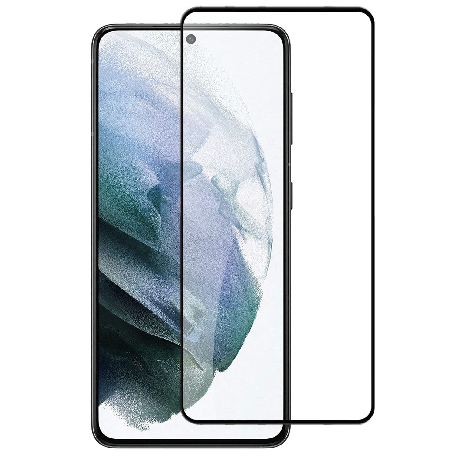 For Samsung S23 Plus Bulk White Paper Card Package Black edged Tempered Glass (Black)