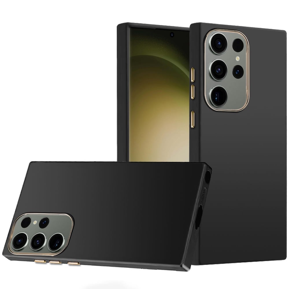 For Samsung S23 Ultra Classy Slick Chromed Around Hybrid - Black
