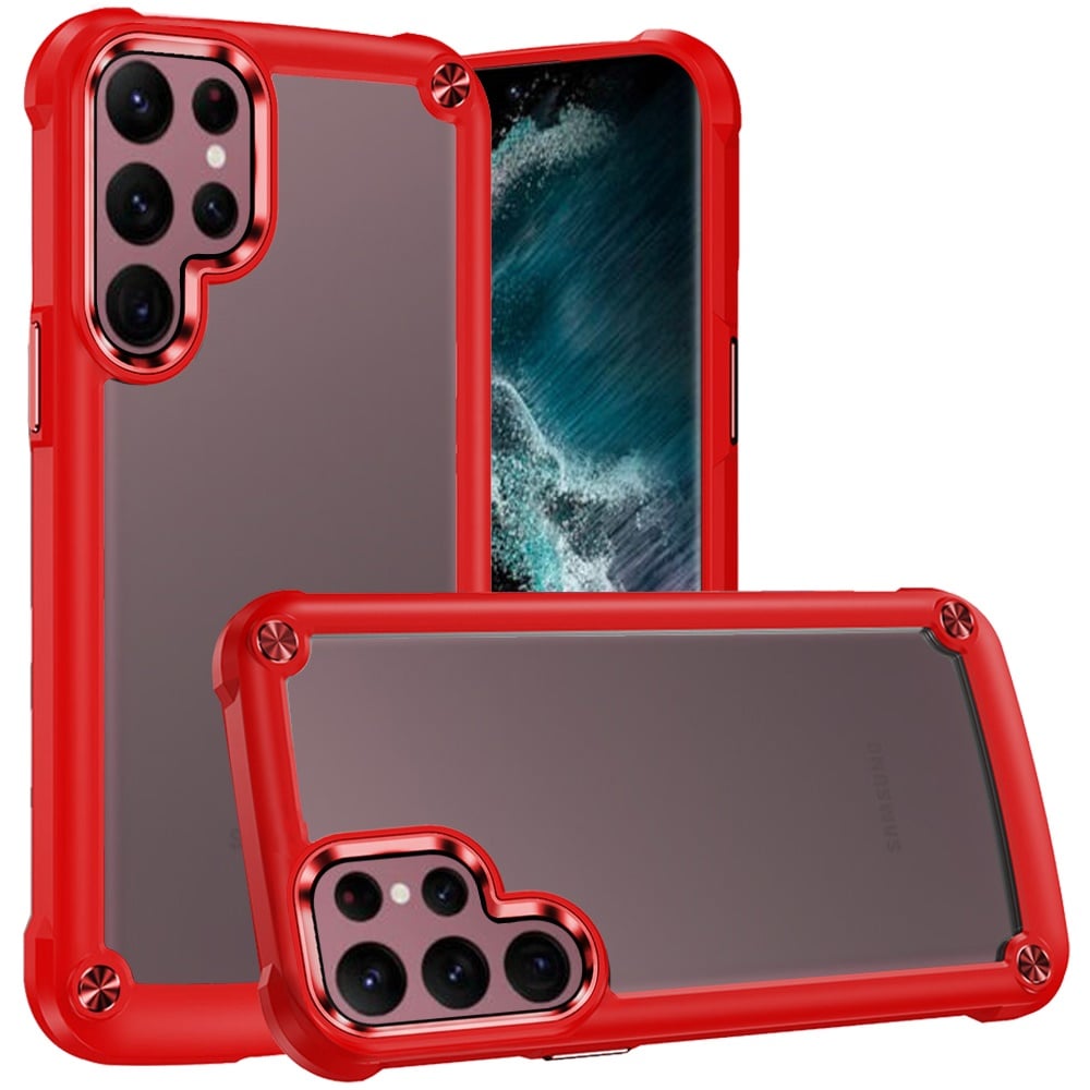 For Samsung S23 Ultra Ultimate CaseX Transparent Hybrid Case with Metal Buttons And Camera Edges - R
