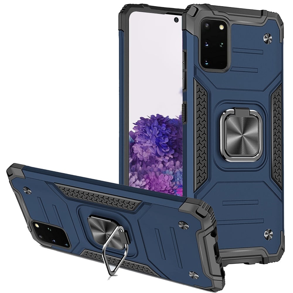 For Samsung Galaxy s20 Plus s20+ s11 6.7inch Robust Magnetic Kickstand Hybrid Case Cover - Blue