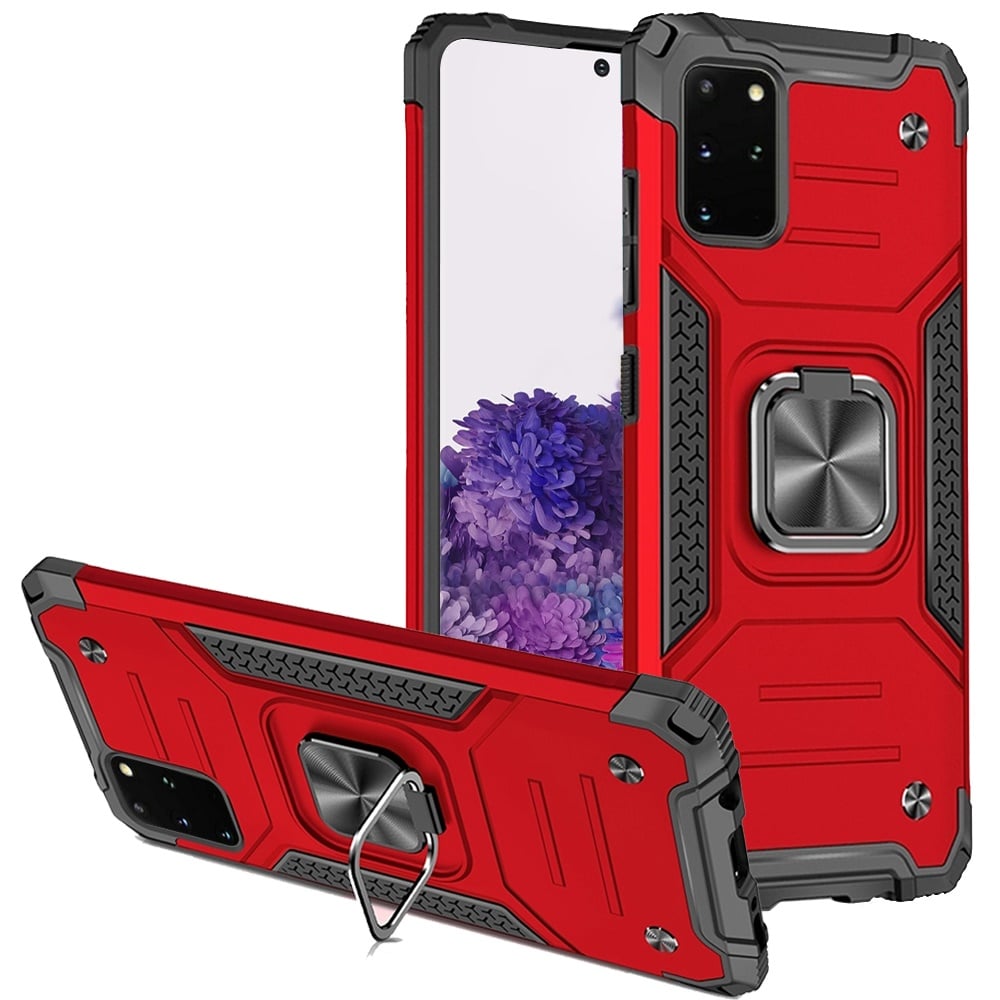 For Samsung Galaxy s20 Plus s20+ s11 6.7inch Robust Magnetic Kickstand Hybrid Case Cover - Red