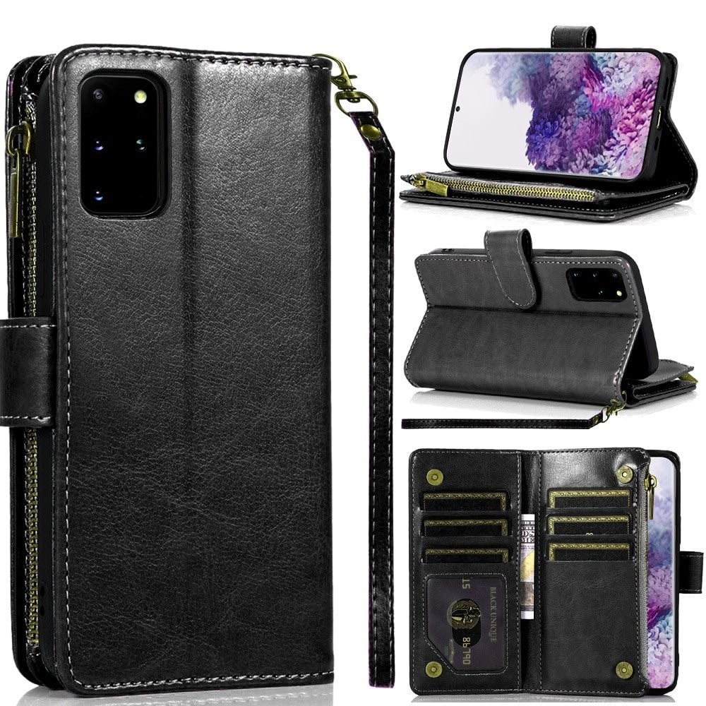 For Samsung Galaxy s20 Plus s20+ s11 6.7inch Luxury Wallet Card ID Zipper Money Holder Case Cover -