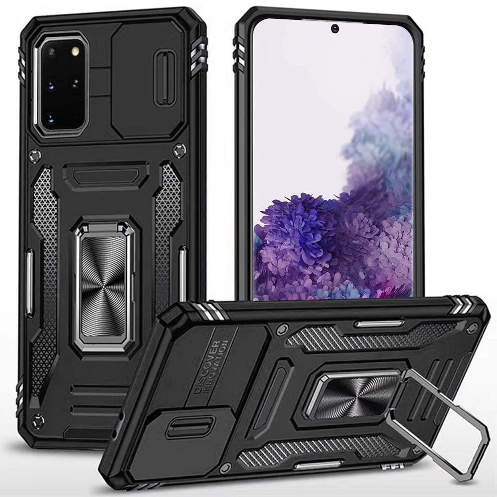 For Samsung Galaxy s20 Ultra s11 Plus s11+ 6.9inch Utter Tough Metal Ring Movable Camera Window Hybr