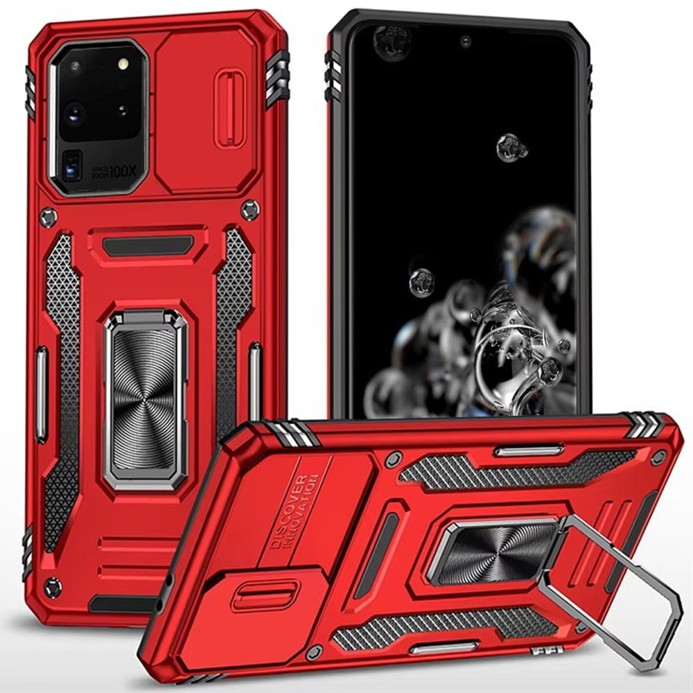 For Samsung Galaxy s20 Ultra s11 Plus s11+ 6.9inch Utter Tough Metal Ring Movable Camera Window Hybr