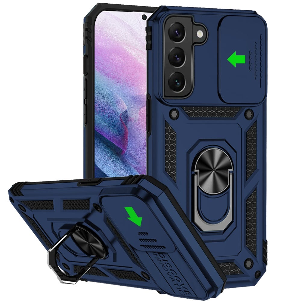 For Samsung Galaxy S21/S30 6.3inch Well Protective Magentic Ring Stand Camera Protective - Blue