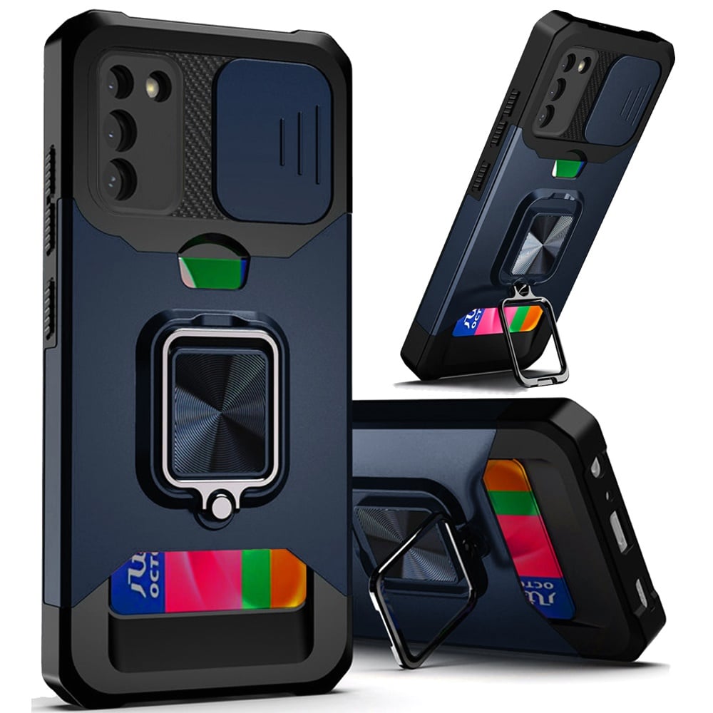 For Samsung Galaxy S21 Plus/S30 Plus 6.8inch Multi-Functional Card Magnetic Ring Stand Hybrid Camera