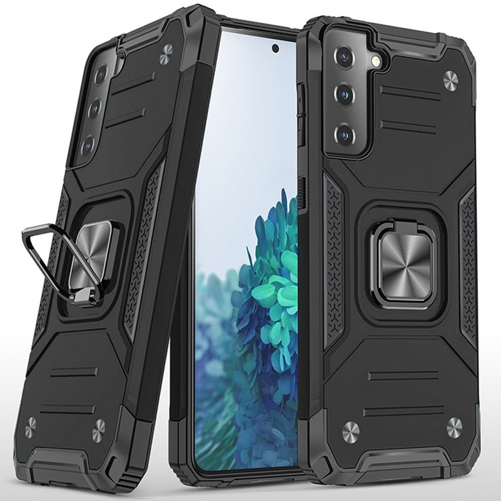 For Samsung Galaxy s21 Plus, s30 Plus Robust Magnetic Kickstand Hybrid Case Cover - Black