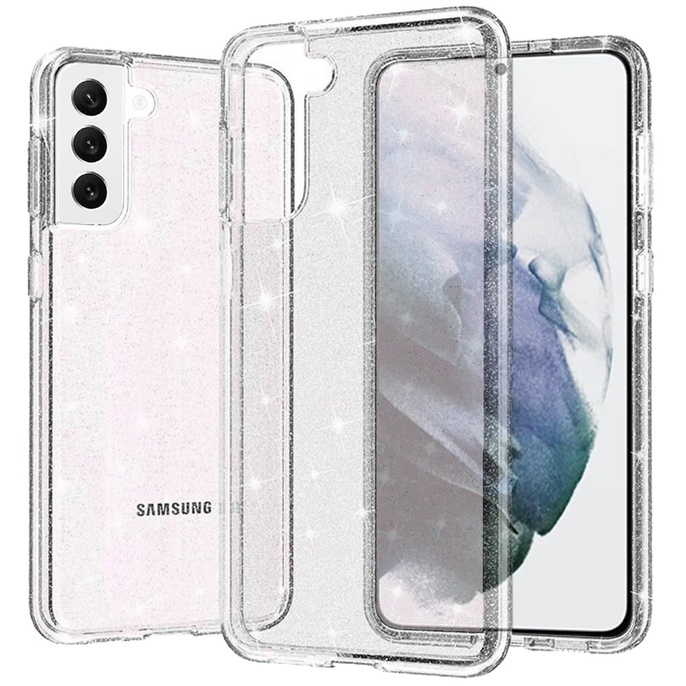 For Samsung Galaxy s21 Plus, s30 Plus Glitter Ultra Thick 3mm Transparent Hybrid Case Cover - Clear