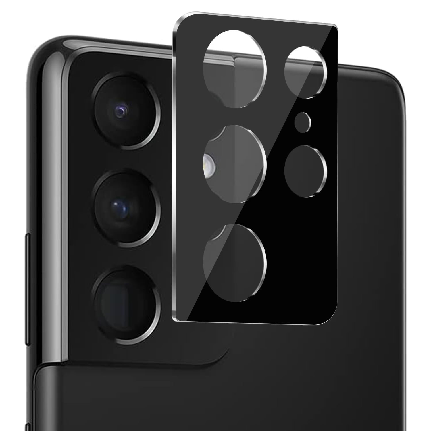 For Samsung s21 Ultra, s30 Ultra Camera Lens Colored Edge Tempered(2.5D) - Black