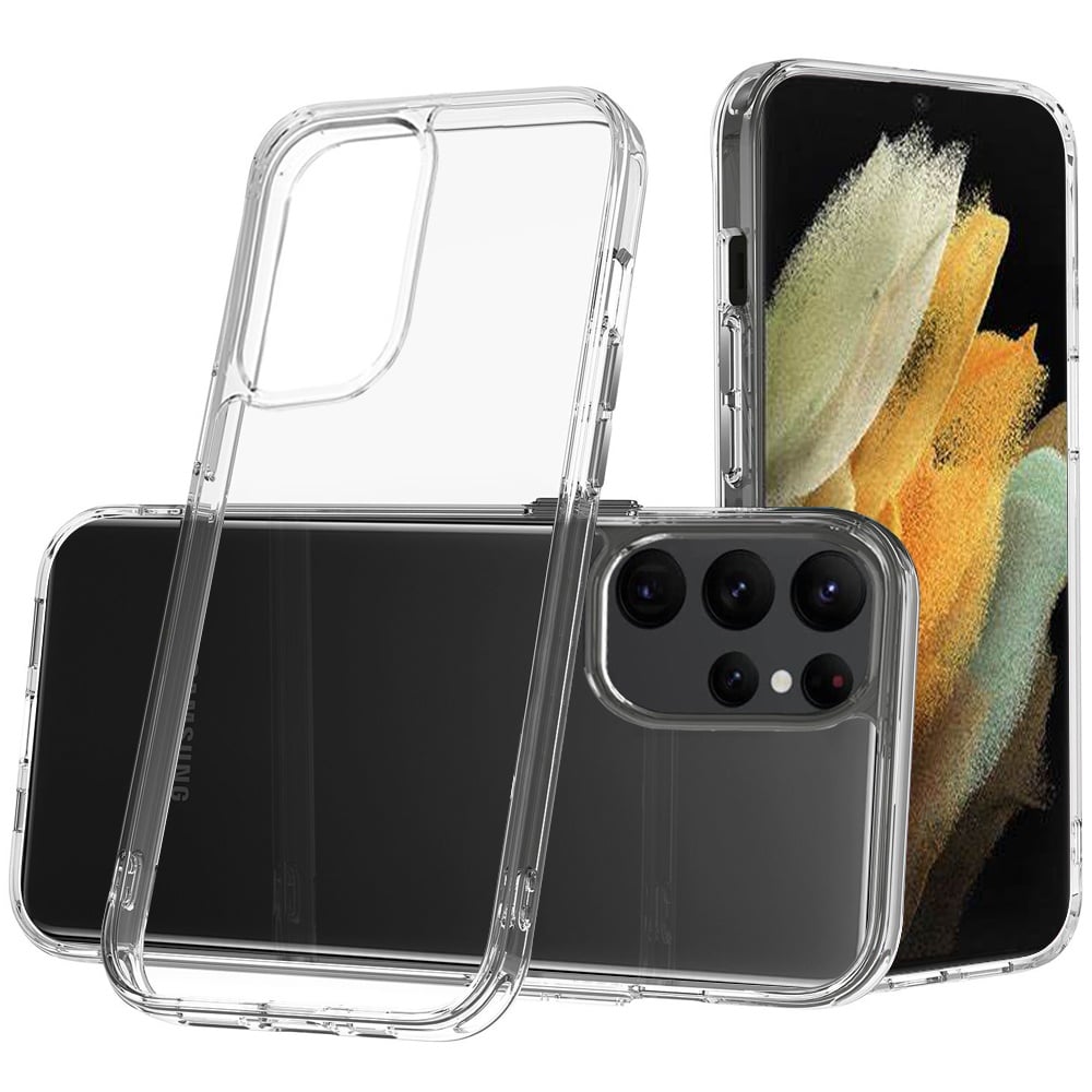 For Samsung S21 Ultra/S30 Ultra 7.1inch PURE CRYSTAL Transparent Thick 2.0mm ShockProof Chromed Butt