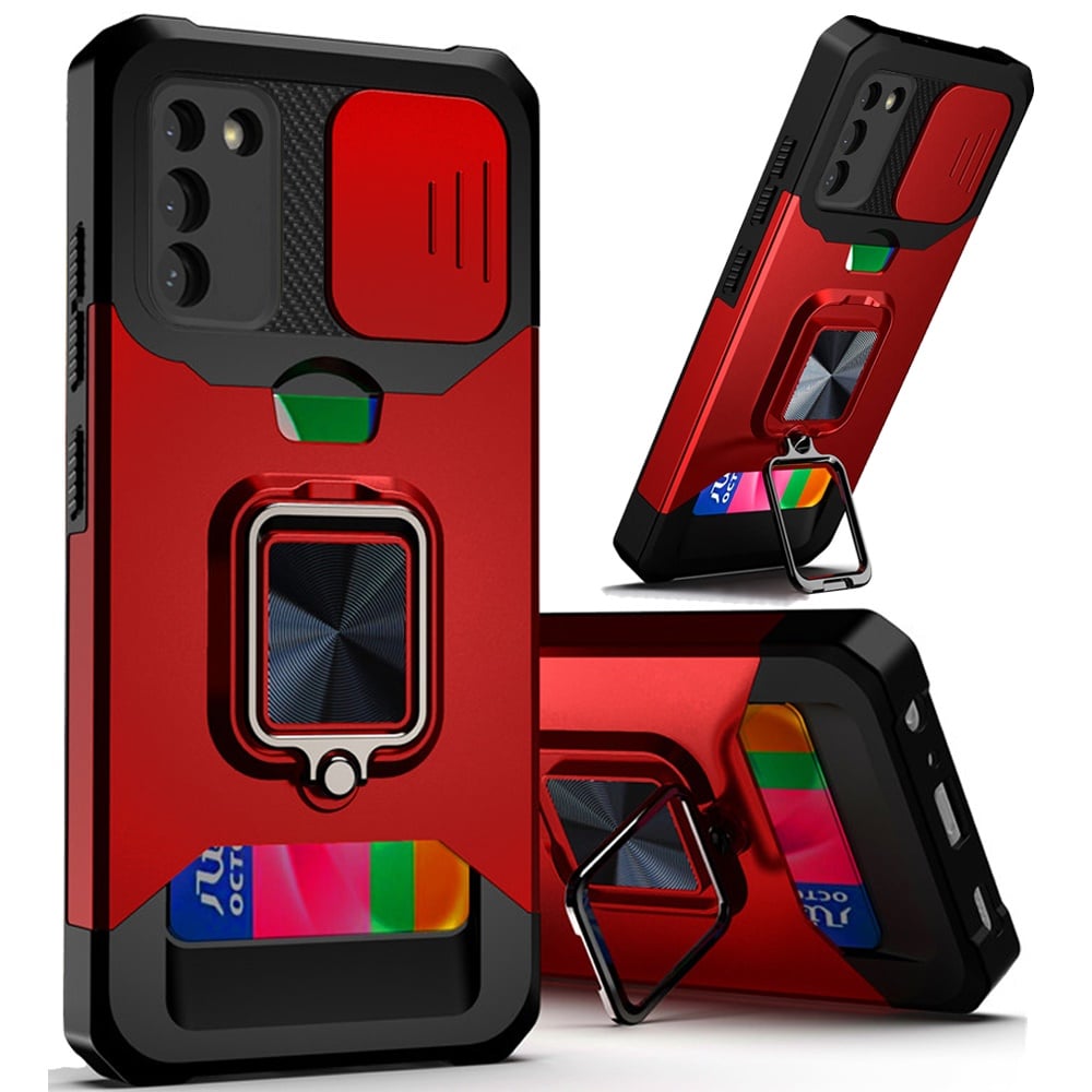 For Samsung S21 Ultra/S30 Ultra 7.1inch Multi-Functional Card Magnetic Ring Stand Hybrid Camera Case
