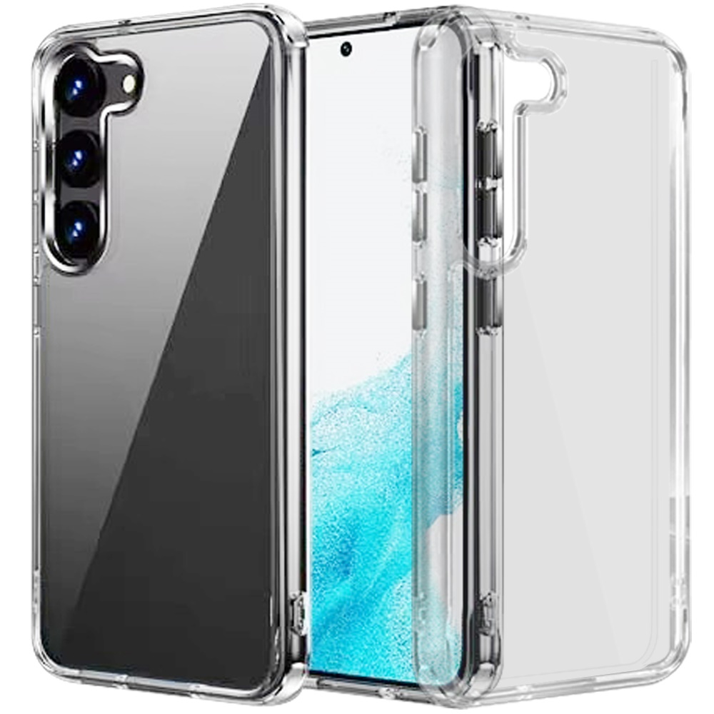 For Samsung Galaxy S22 Plus PURE CRYSTAL Transparent Thick 2.0mm ShockProof Chromed Buttons Case Cov