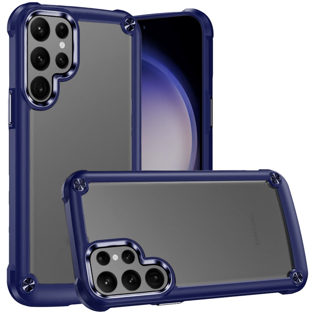For Samsung Galaxy s24 Ultimate CaseX Transparent Hybrid Case with Metal Buttons And Camera Edges -
