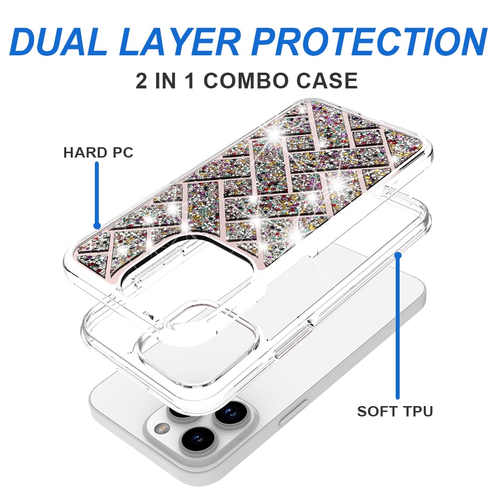 For Samsung Galaxy s24 Bling Hybrid Case Cover - C