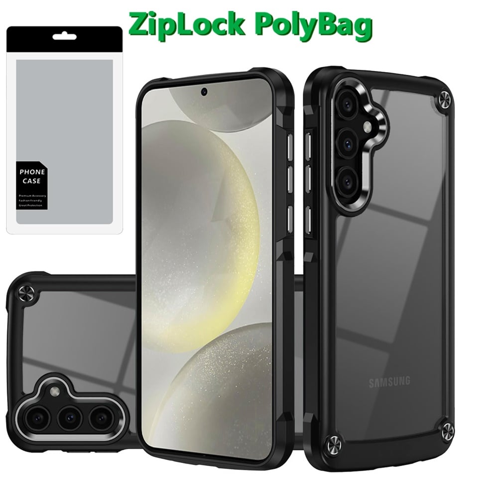 [PolyBag] For Samsung s25 Plus/s24 Plus Ultimate CaseX Transparent Hybrid Case with Metal Buttons An