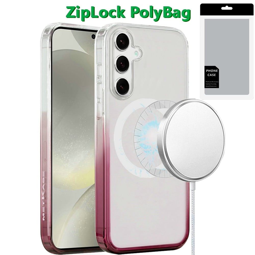 [PolyBag] For Samsung s25 Plus/s24 Plus Magnetic Space Gradiant Case - Two Tone Pink