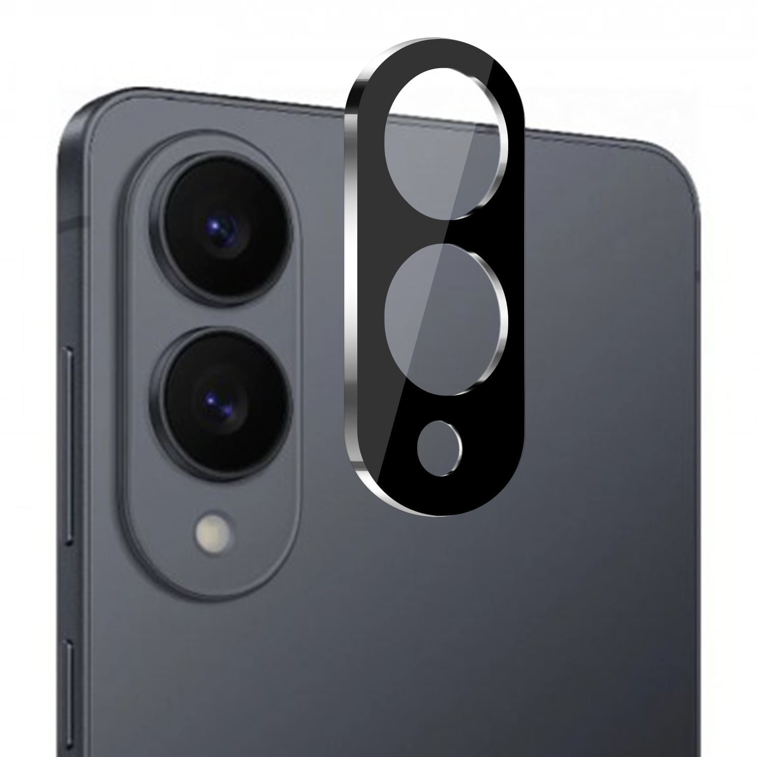 For Samsung Galaxy s25 Edge Camera Lens Colored Edge Tempered(2.5D) - Black