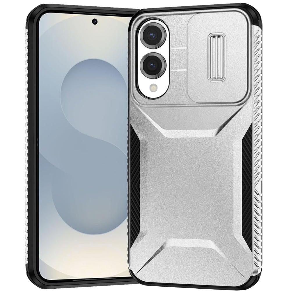 For Samsung Galaxy s25 Edge Ultimate U Design Hybrid with Camera Window Covering - Silver
