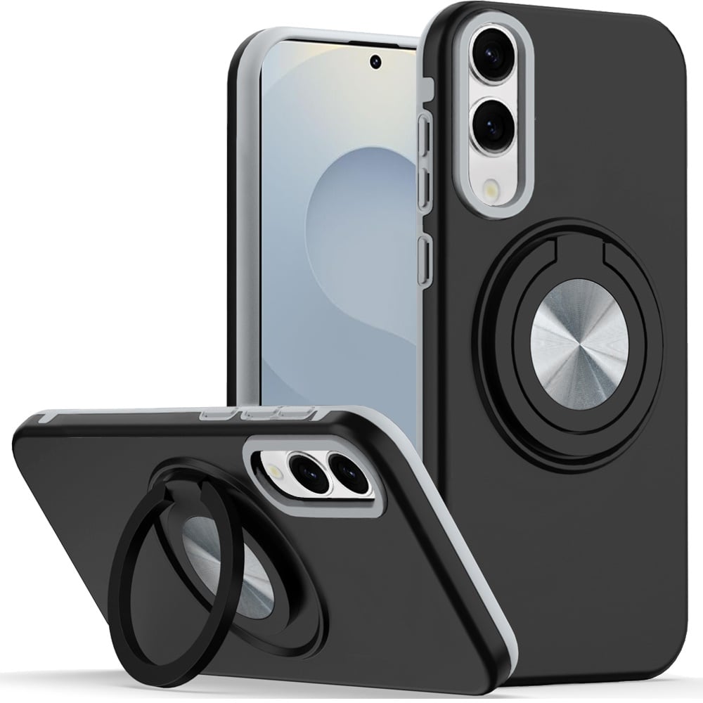 For Samsung Galaxy s25 Edge Metal CD Pattern Matte Finished Hybrid with Rotational Ring [Car Mount F