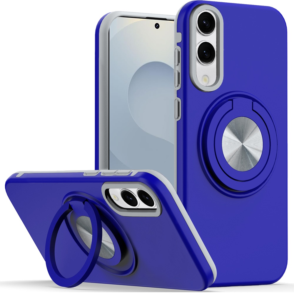 For Samsung Galaxy s25 Edge Metal CD Pattern Matte Finished Hybrid with Rotational Ring [Car Mount F