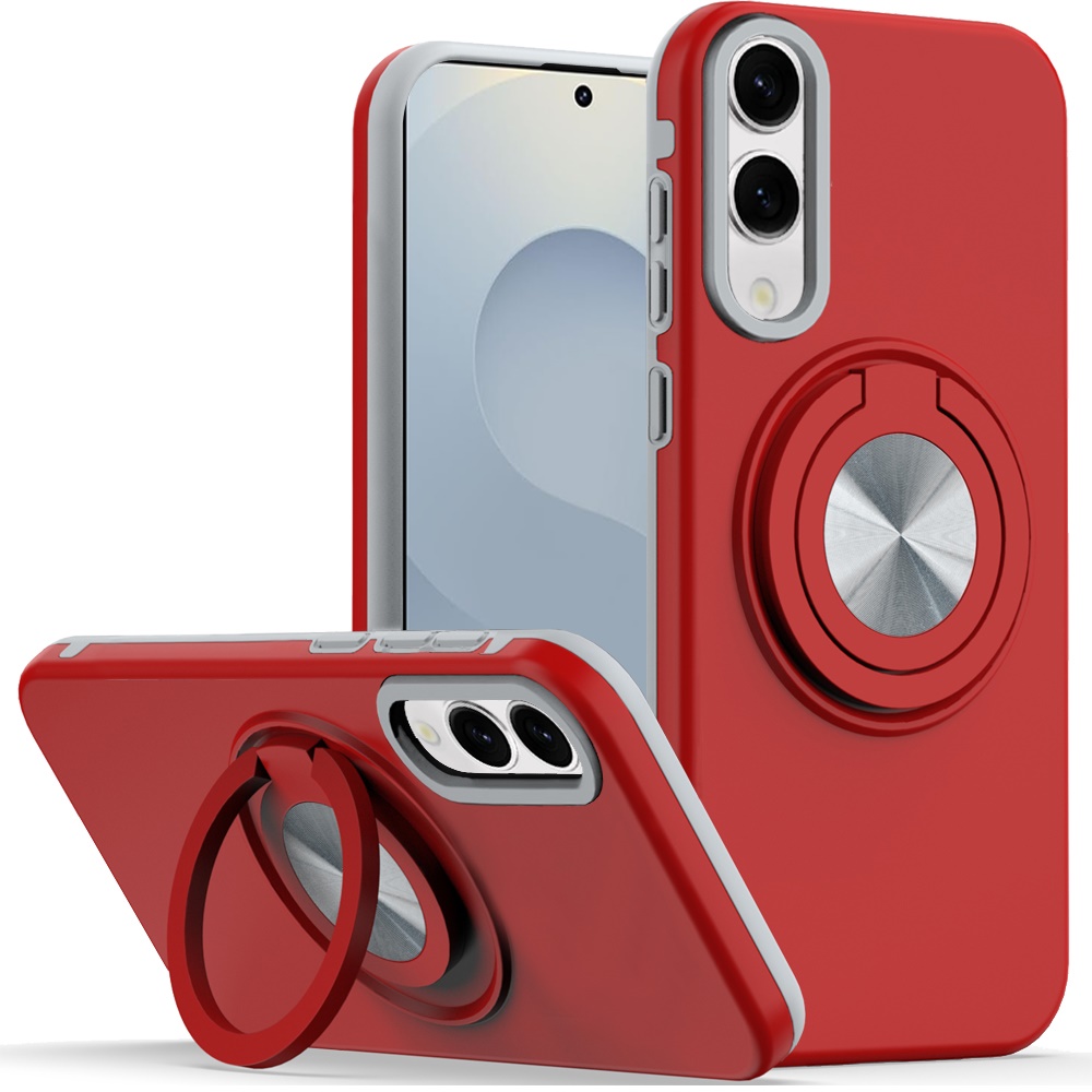 For Samsung Galaxy s25 Edge Metal CD Pattern Matte Finished Hybrid with Rotational Ring [Car Mount F