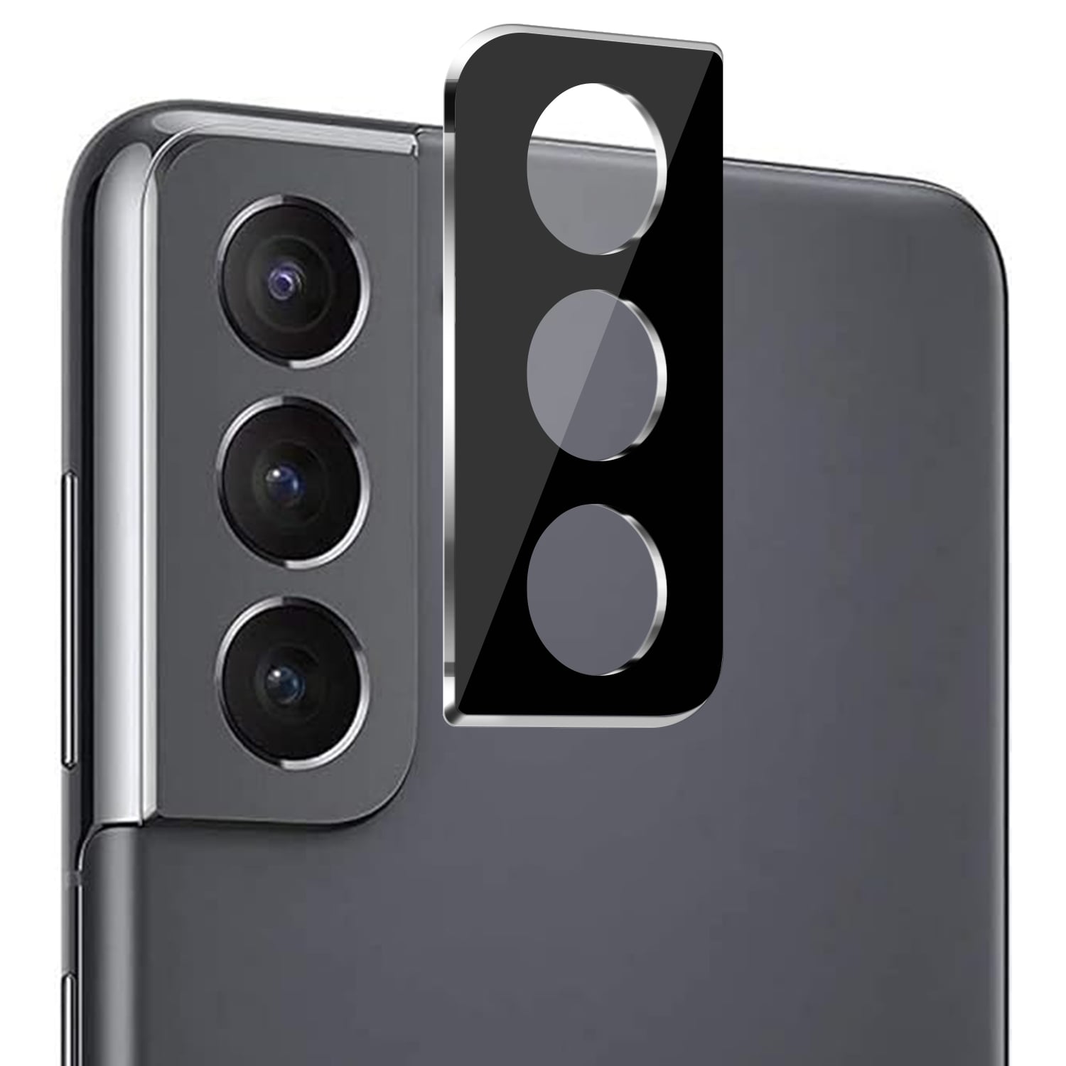 For Samsung s25 Plus/s24 Plus Camera Lens Colored Edge Tempered(2.5D) - Black