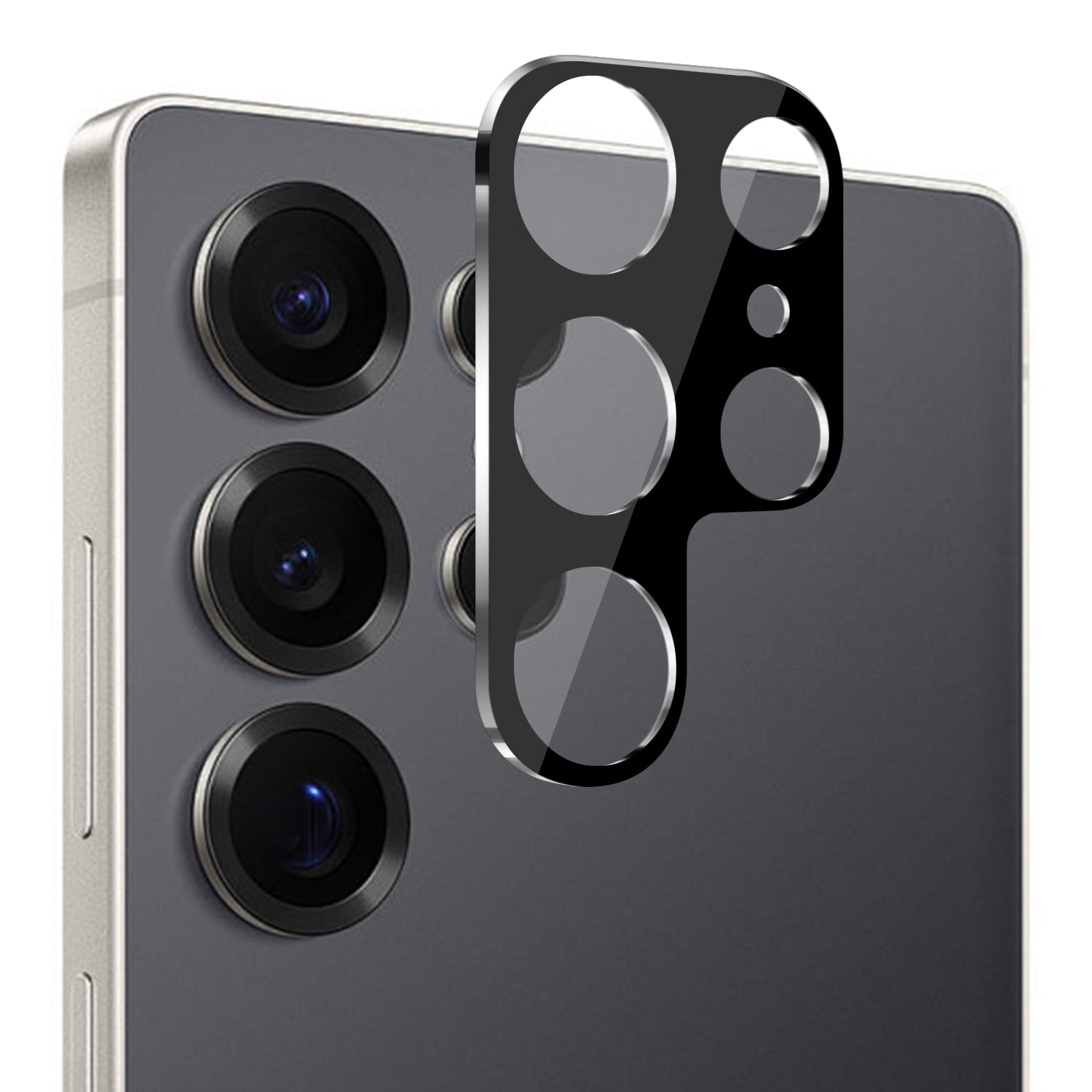 For Samsung s25 Ultra Camera Lens Colored Edge Tempered(2.5D) - Black