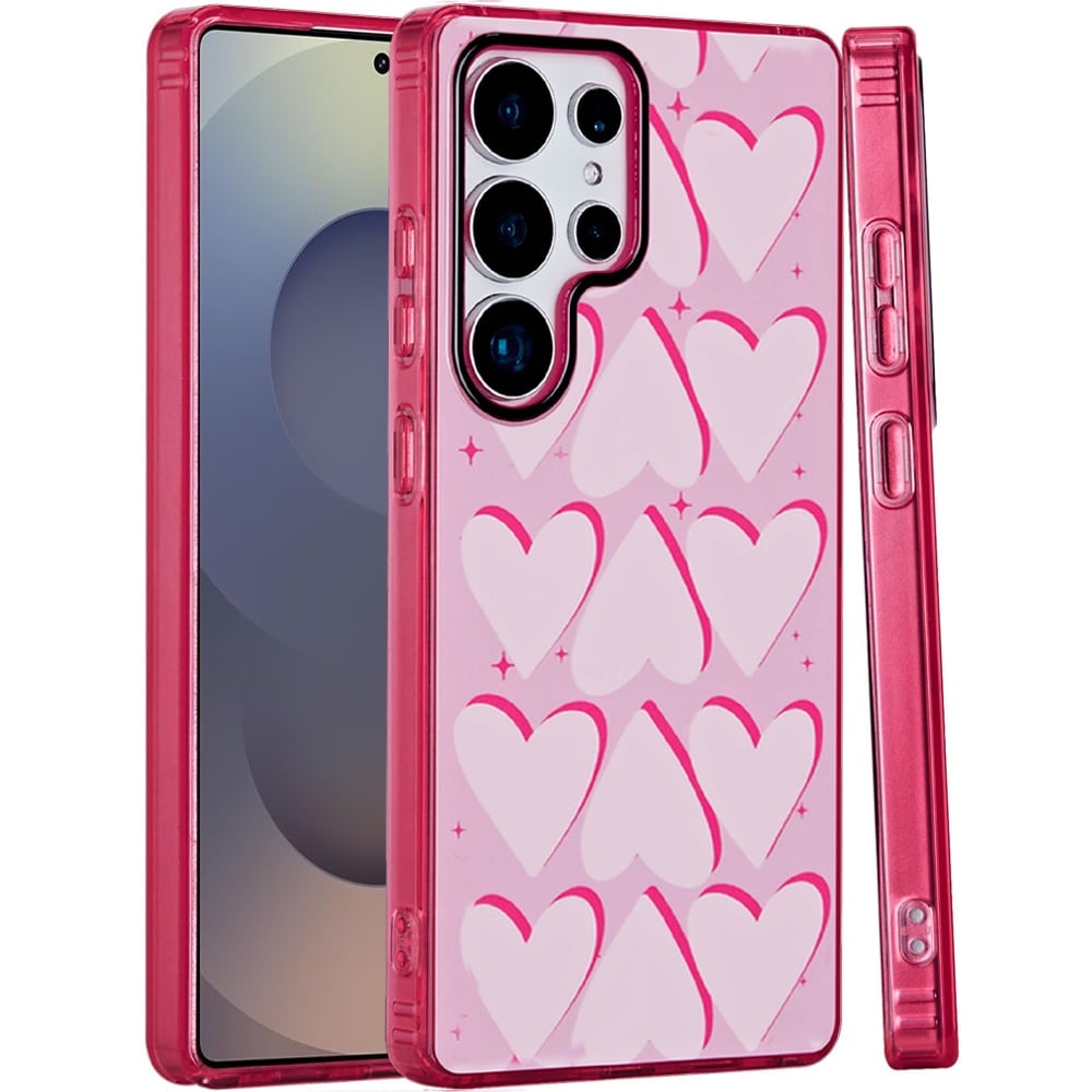 For Samsung s25 Ultra Double Layer Design IMD TPU Case - Big Hearts