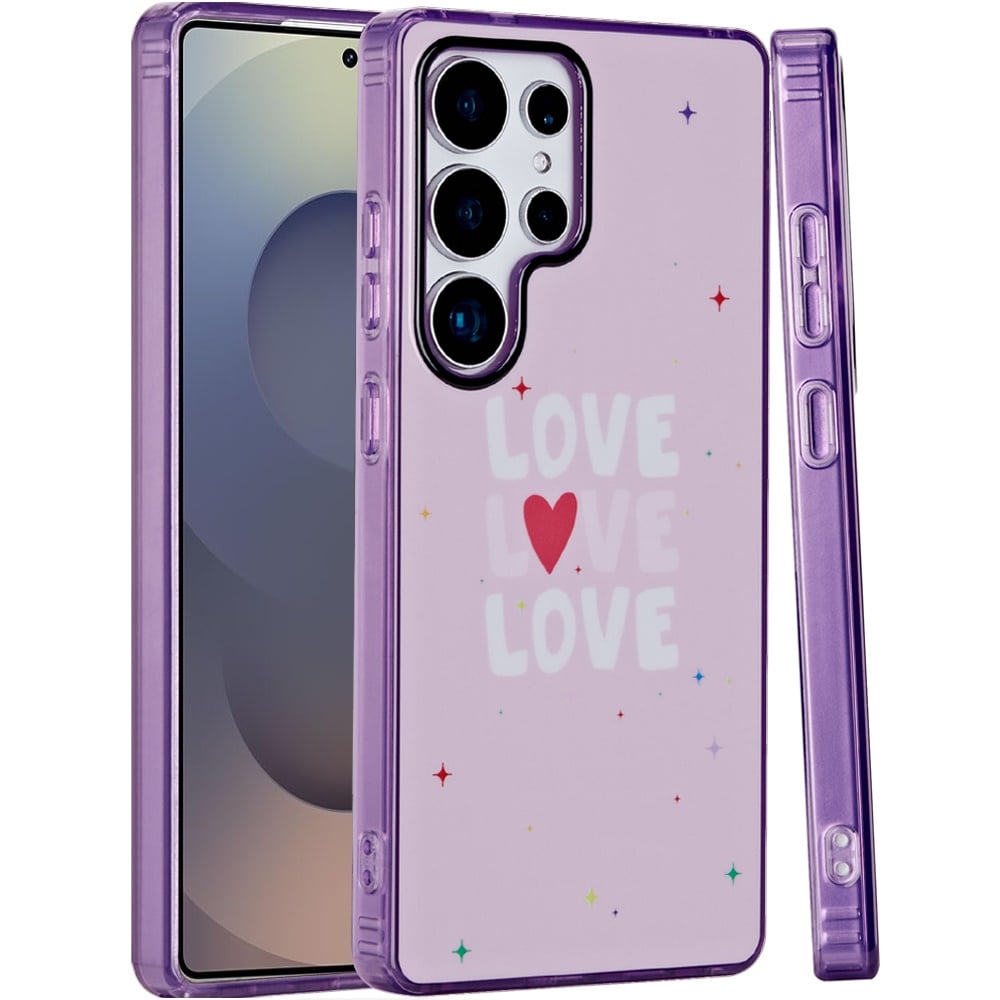 For Samsung s25 Ultra Double Layer Design IMD TPU Case - Love