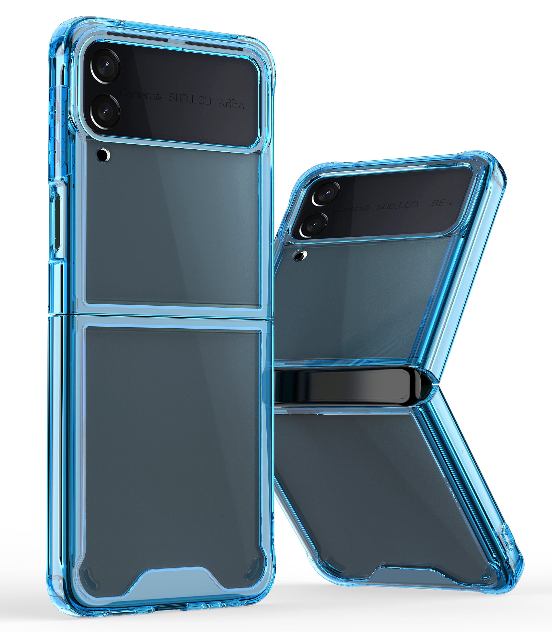 For Samsung Z Flip 7FE / Flip 6 Flip Transparent Hybrid Shockproof Case Cover - Blue