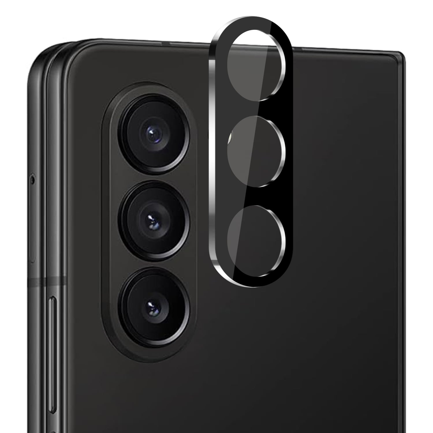 For Samsung Z Fold 6 Camera Lens Colored Edge Tempered(2.5D) - Black