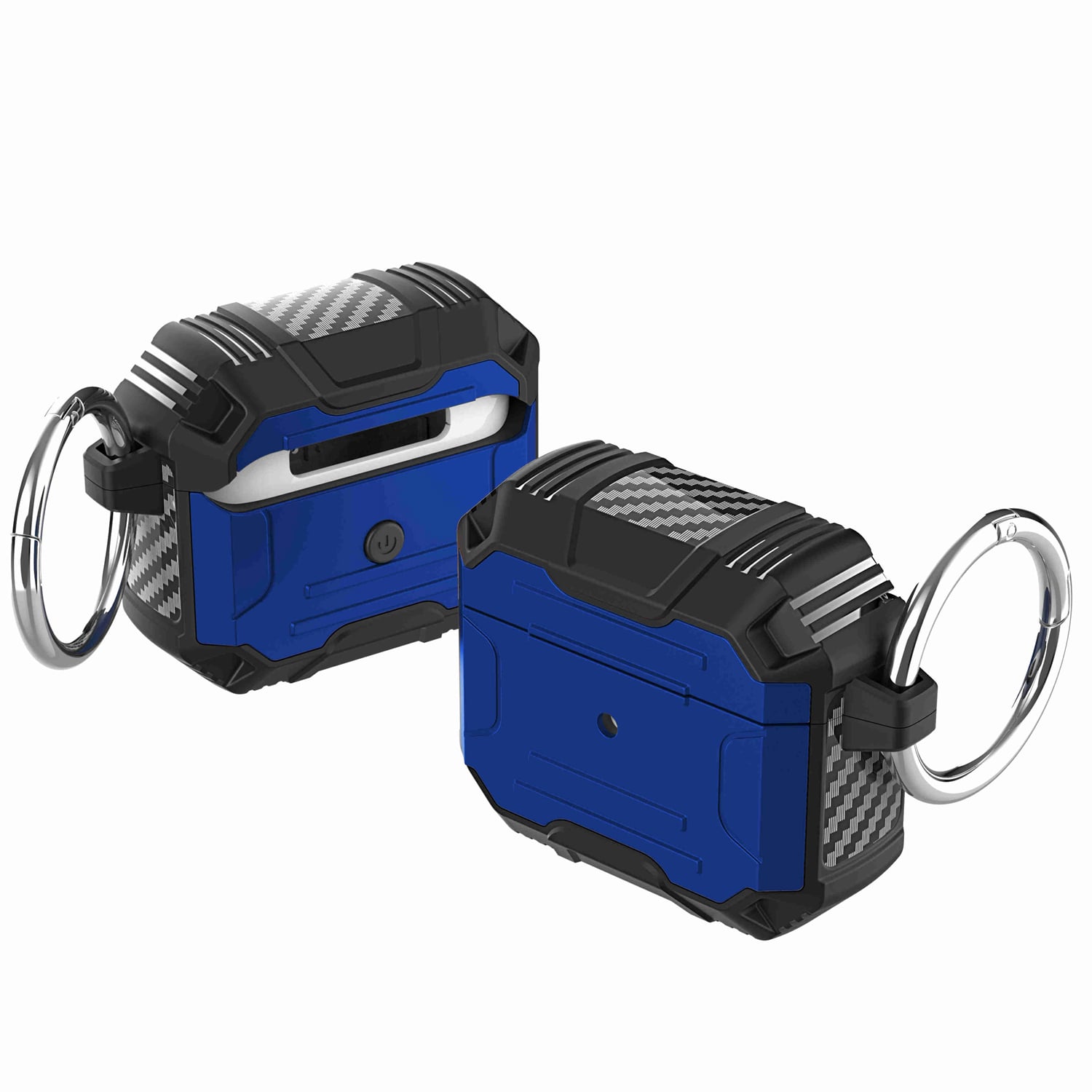For Earbud Cases Pro Rugged ShockProof Hybrid With Metal Hook Case Cover - Dark Blue