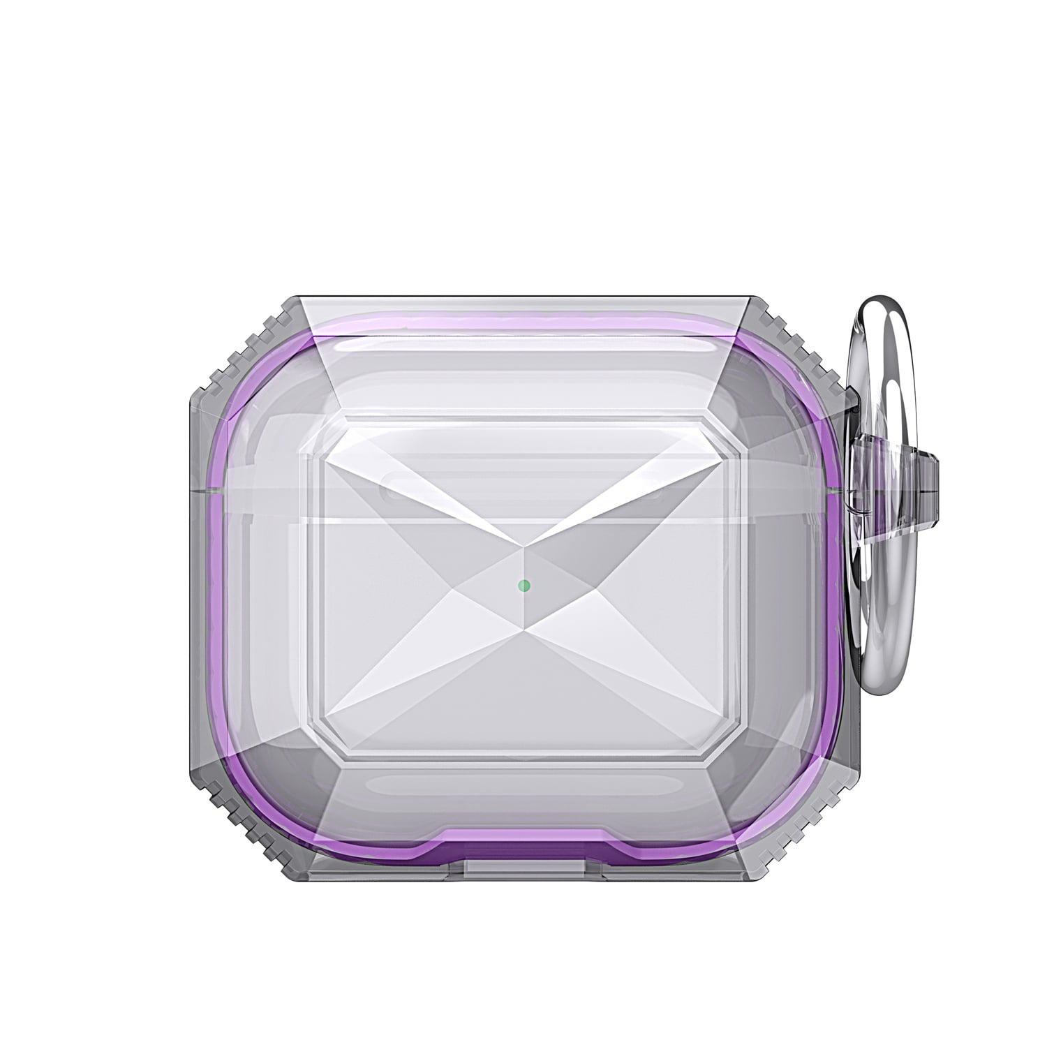 For Earbud Cases Pro2 (2022 2nd Version) 3mm Thick Transparent TPU with Colored Edge Case Cover - Purple