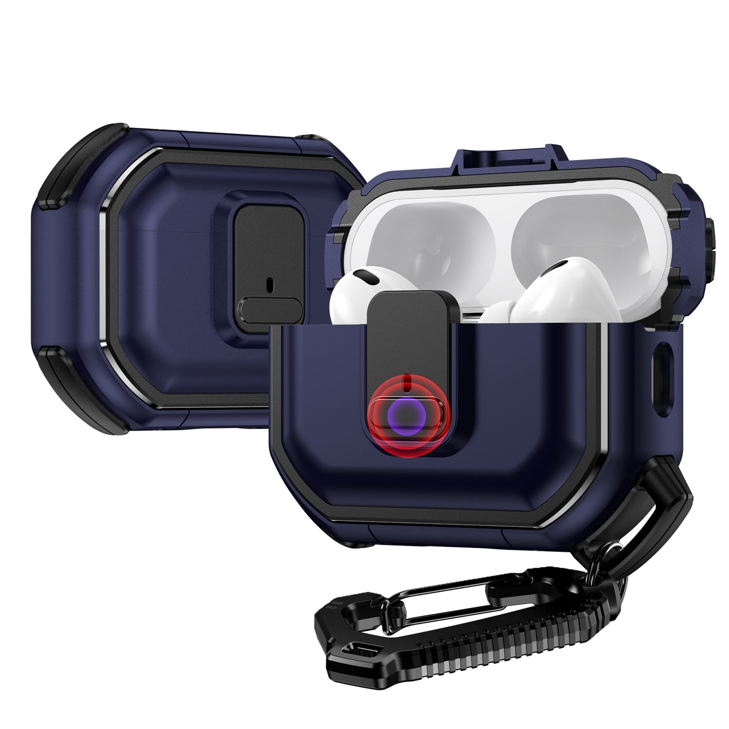 For Earbud Cases Pro2 (2022 2nd Version) Switch Button Hybrid with Belt Loop - Blue