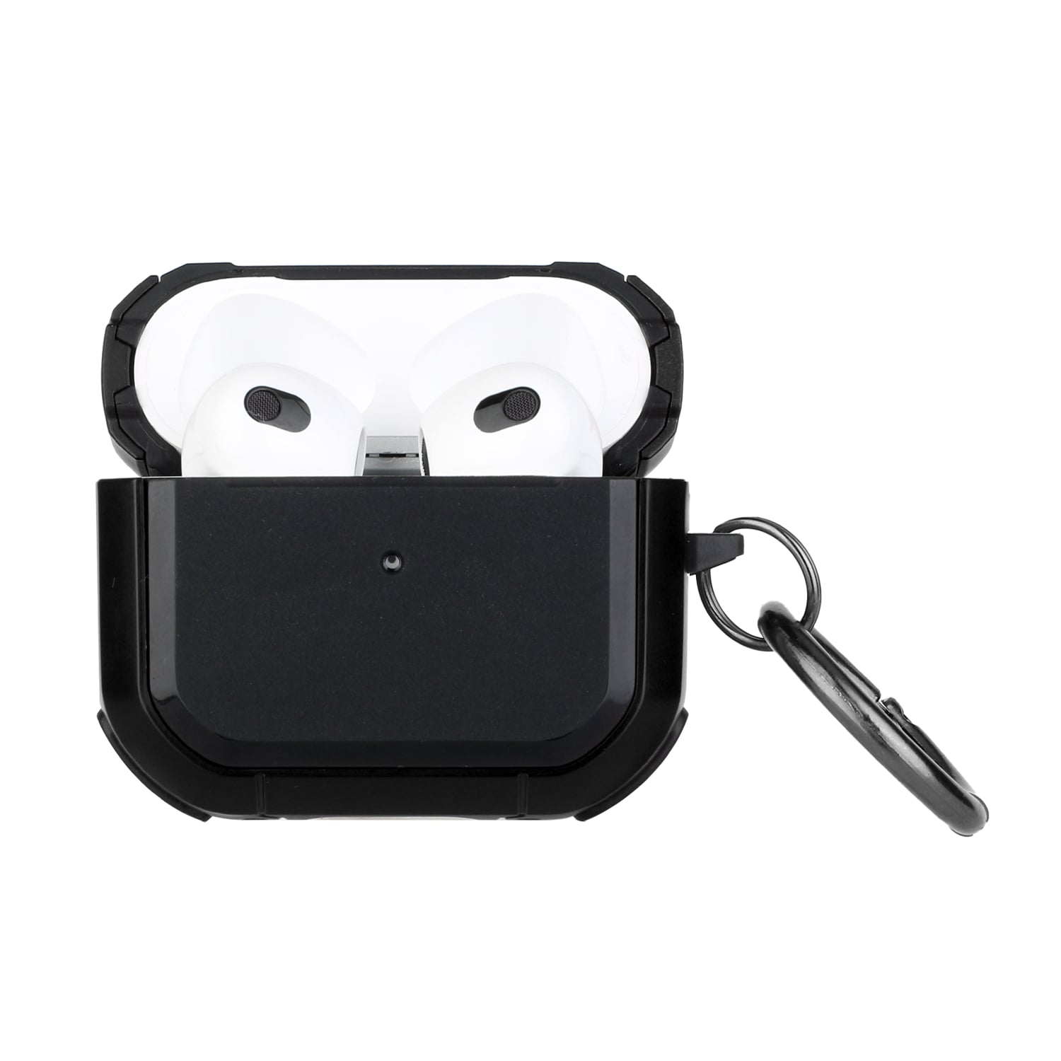 For Earbud Cases Pro2 (2022 2nd Version) Premium Rugged ShockProof Hybrid With Metal Hook Case Cover- Bla
