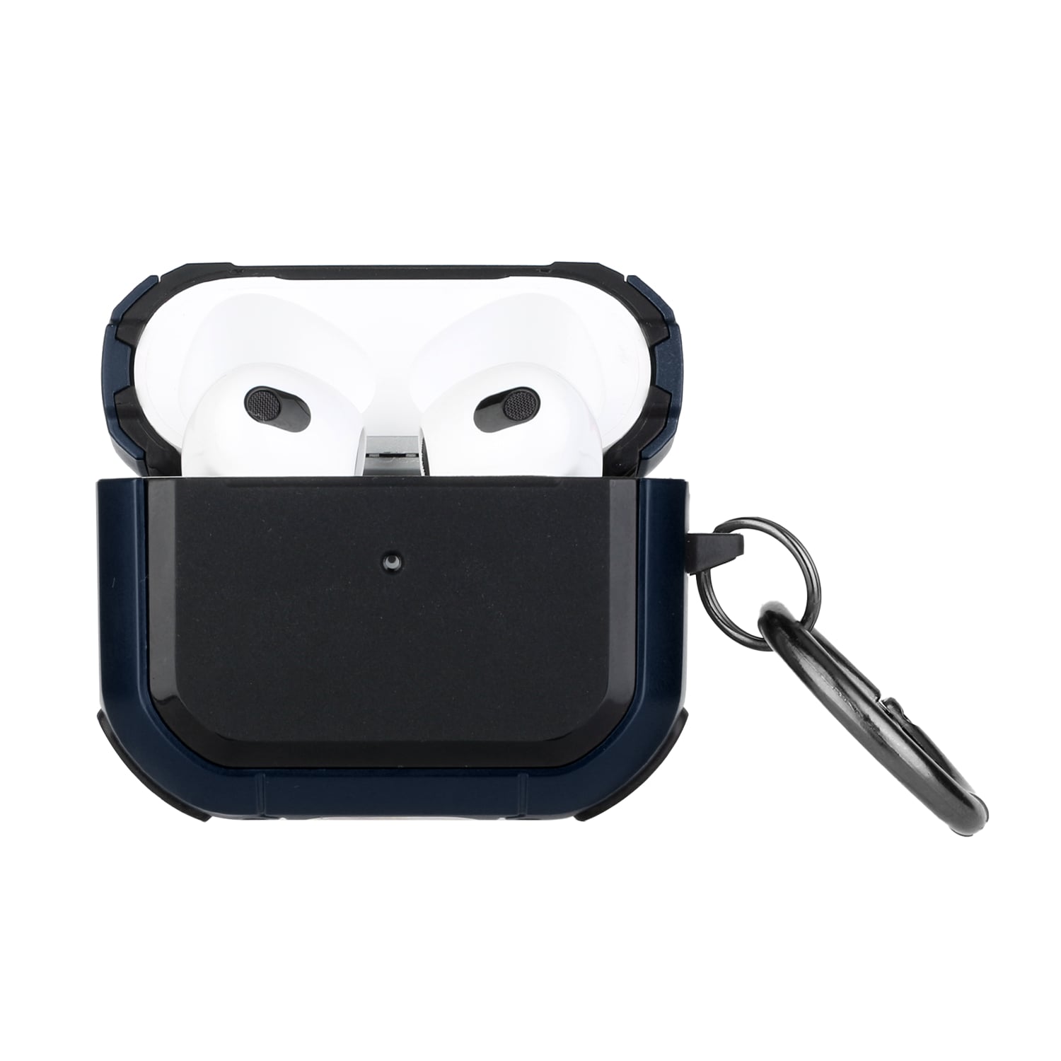 For Earbud Cases Pro2 (2022 2nd Version) Premium Rugged ShockProof Hybrid With Metal Hook Case Cover- Bla
