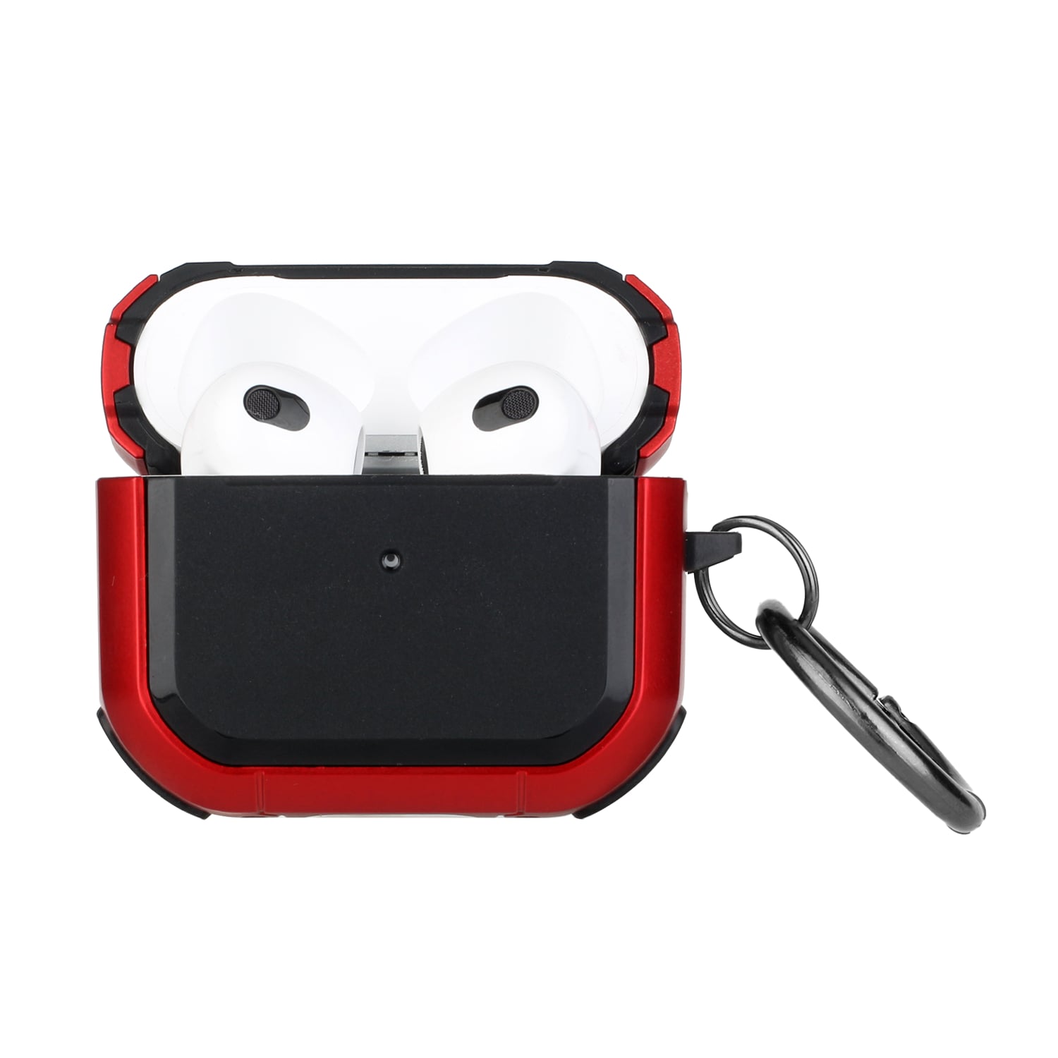 For Earbud Cases Pro2 (2022 2nd Version) Premium Rugged ShockProof Hybrid With Metal Hook Case Cover- Bla