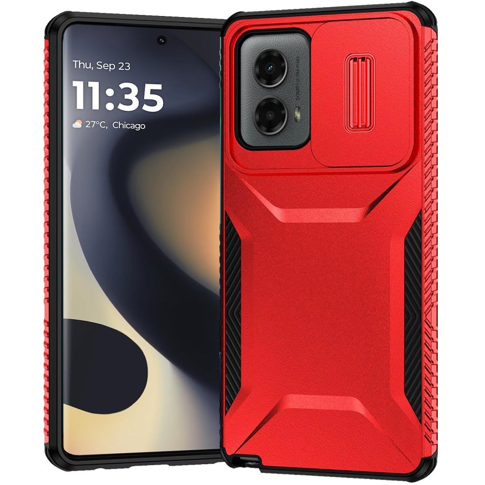 For Motorola Edge 2024 Ultimate U Design Hybrid with Camera Window Covering - Red