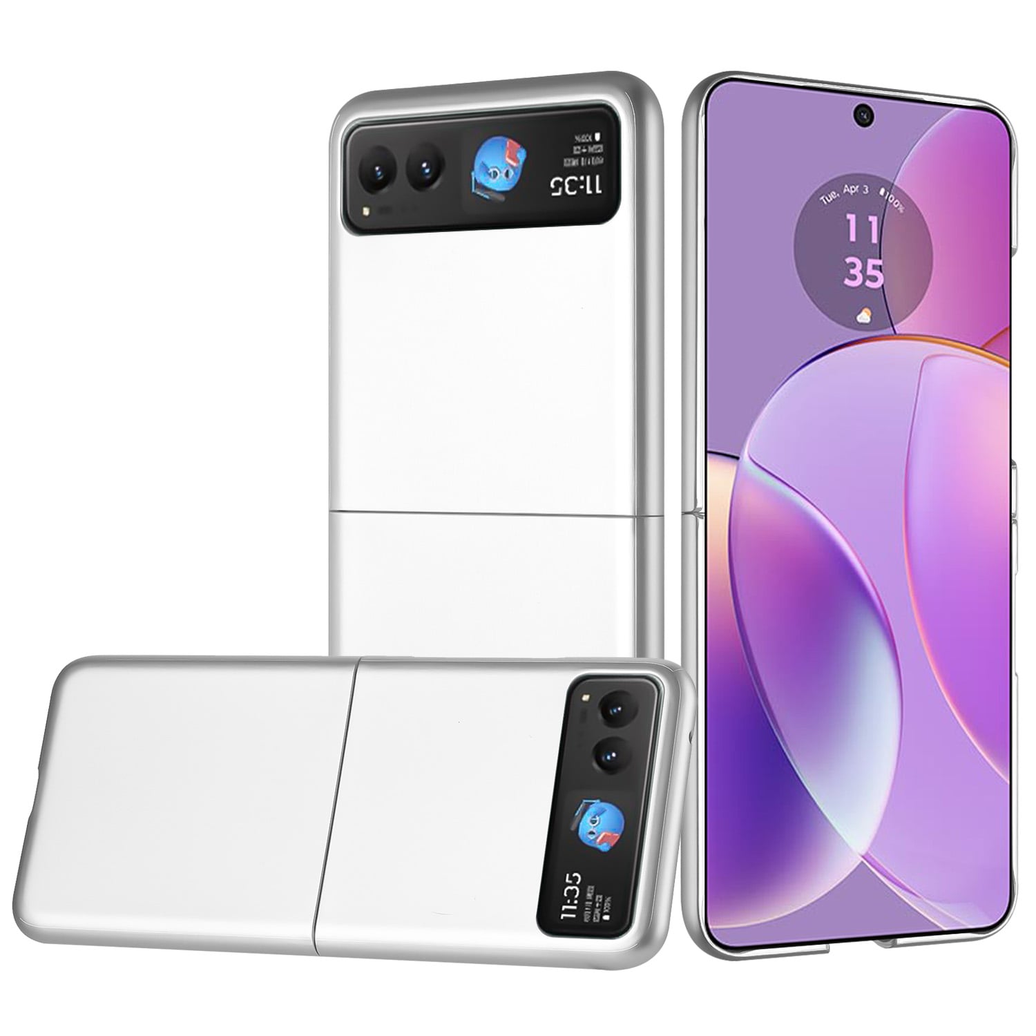 For Motorola Razr 2023 Snap On Premium Matte Finish Case Cover - Silver