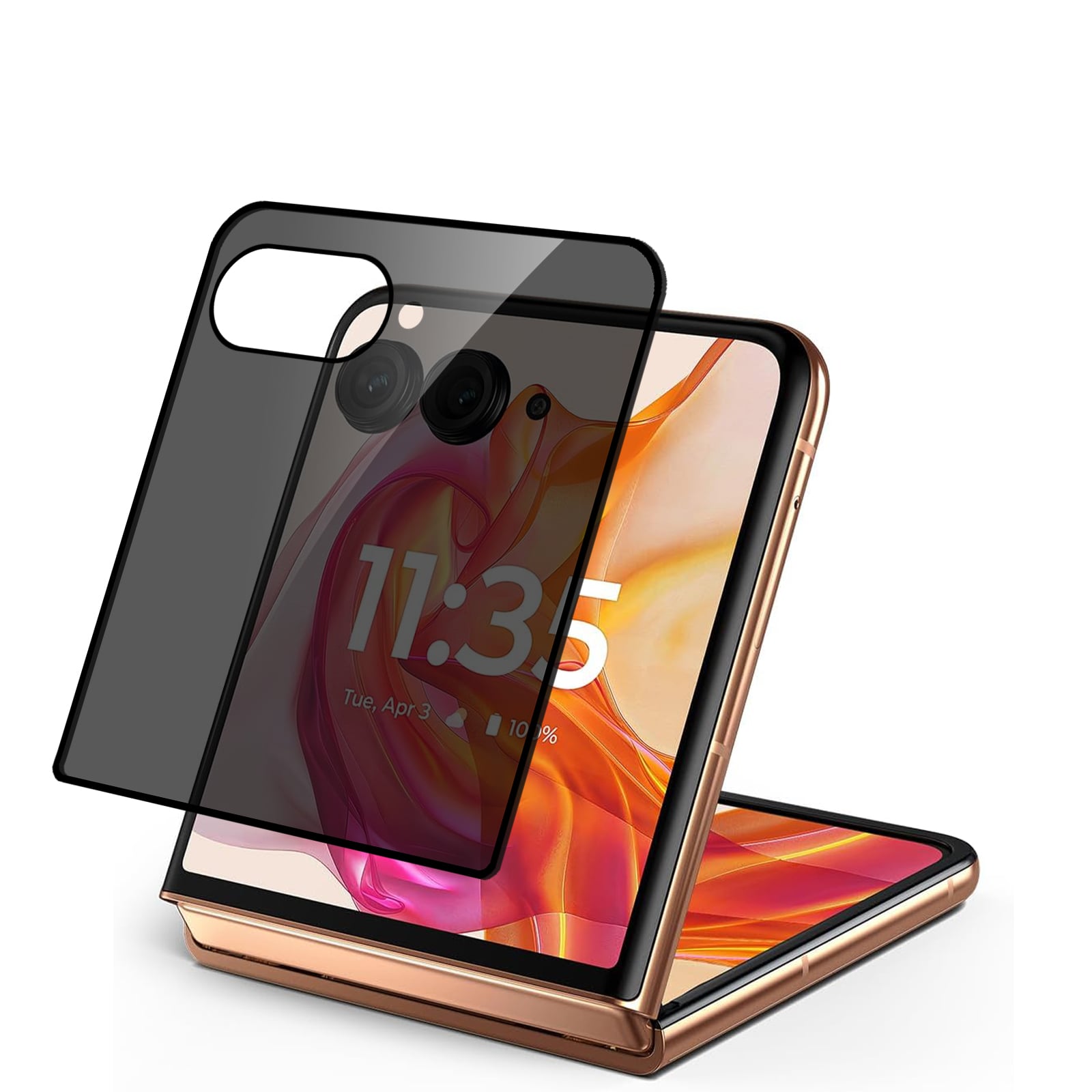 For Motorola Razr Ultra 2025 Privacy Curved Edge Tempered