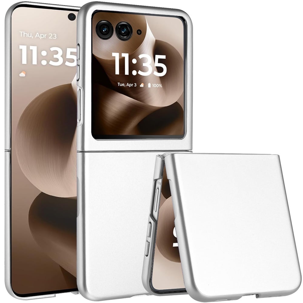 For Motorola Razr Ultra 2025 Flip Snap On Premium Matte Finish Case Cover - Silver