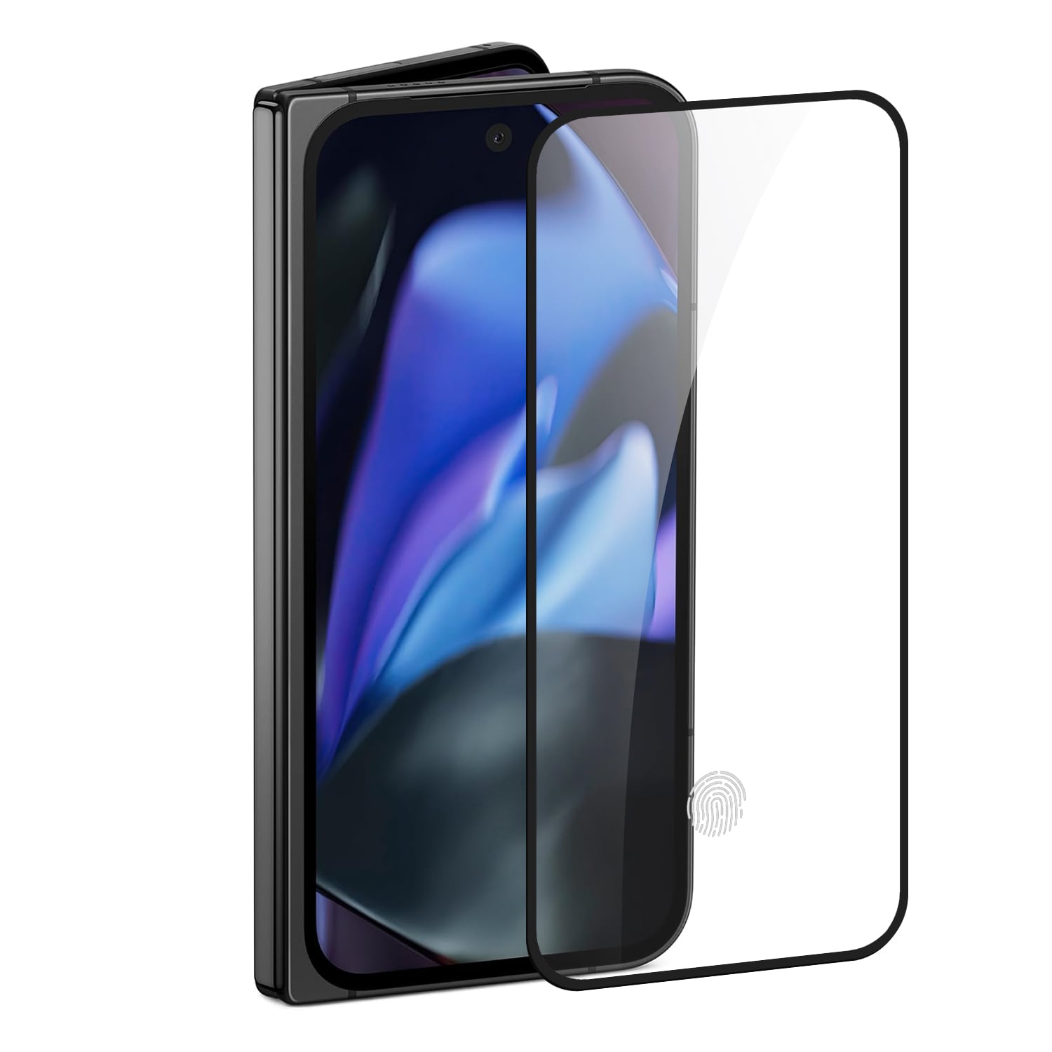For Google Pixel 10 Pro Fold Bulk White Paper Card Package Black edged Tempered Glass (Black)