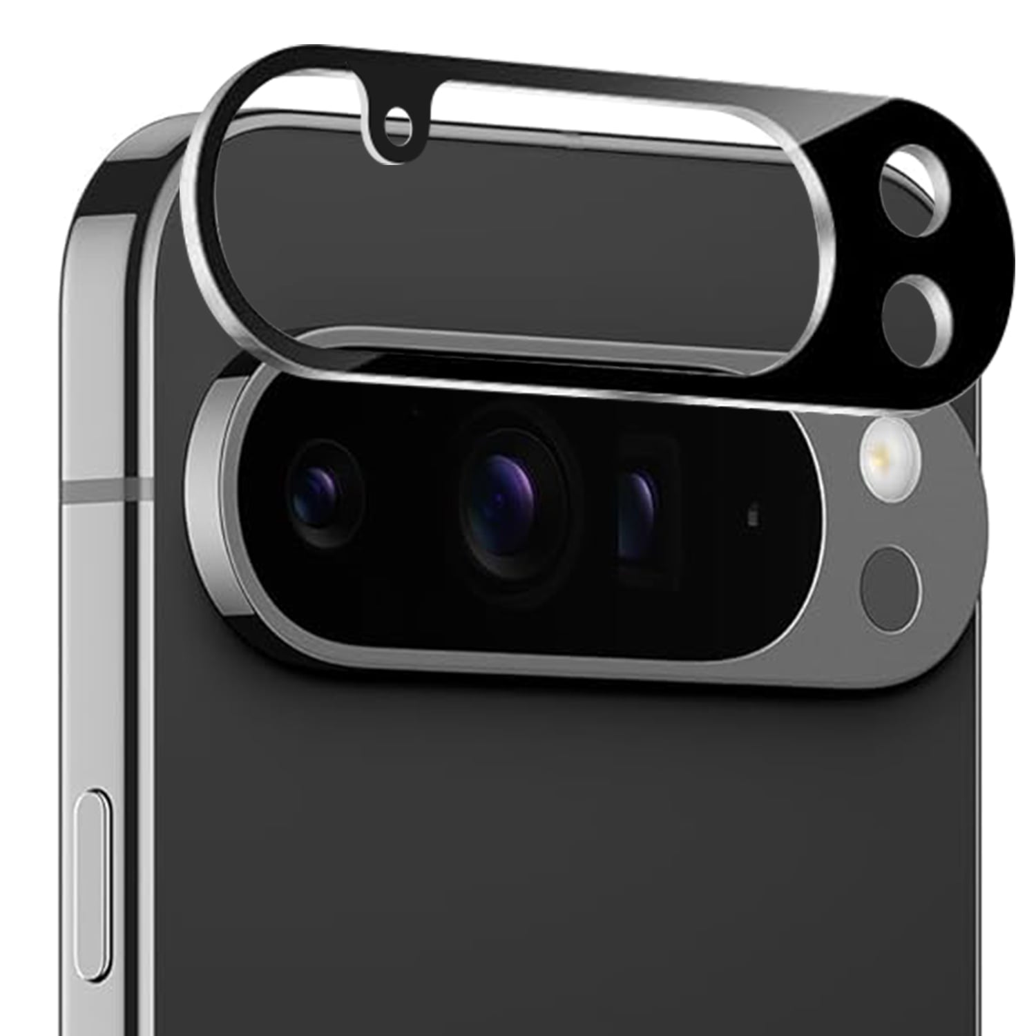 For Google Pixel 10 Pro XL Camera Lens Colored Edge Tempered(2.5D) - Black