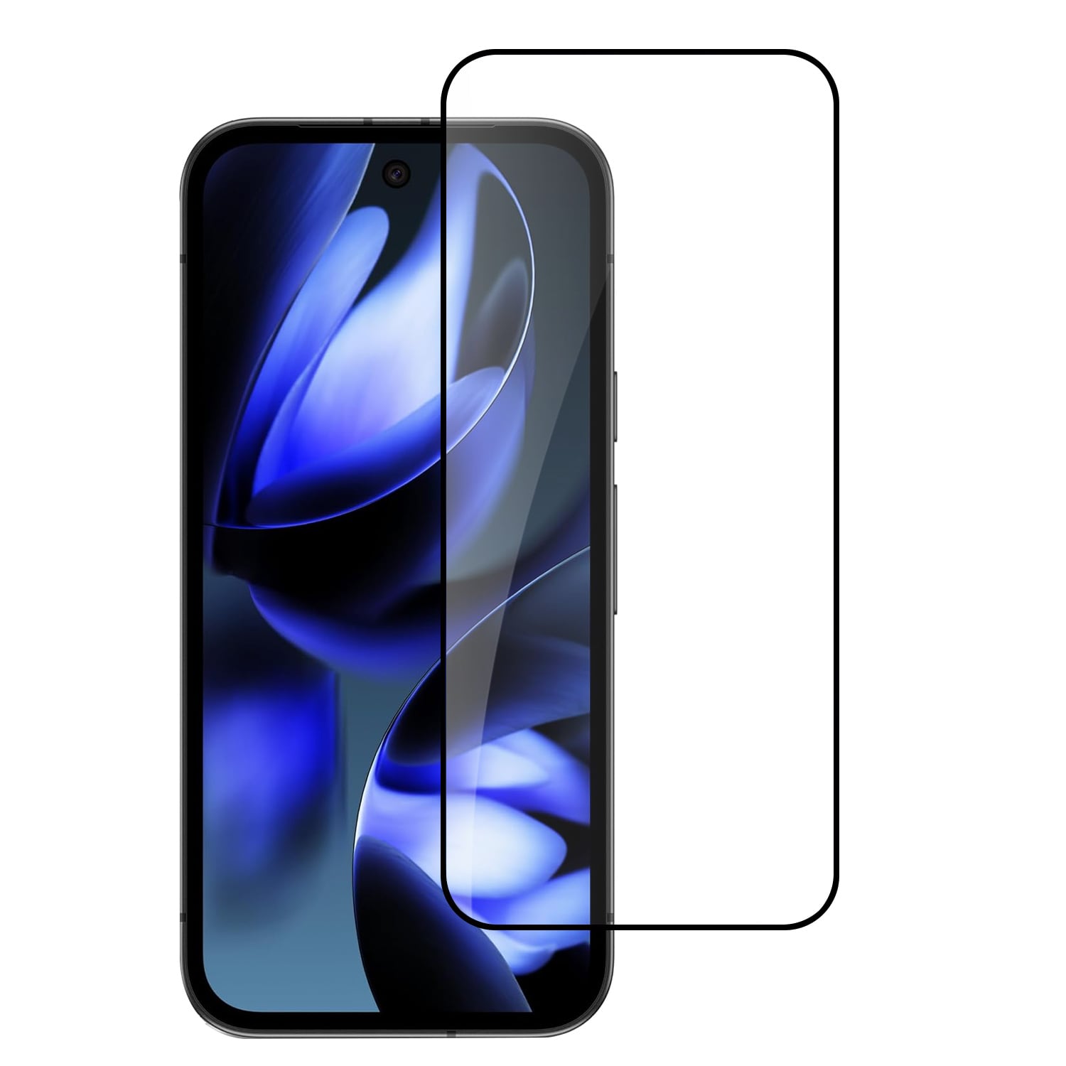 For Google Pixel 10 Pro XL Bulk White Paper Card Package Black edged Tempered Glass (Black)