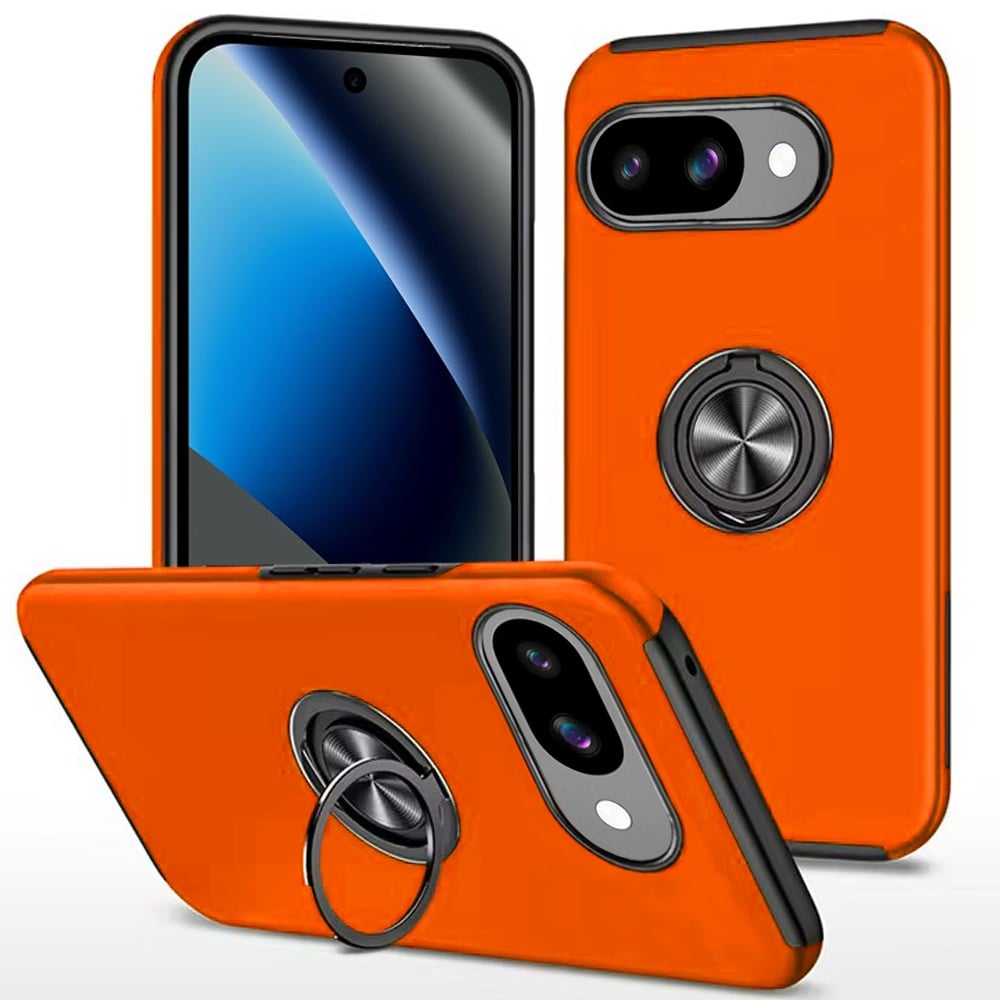 For Google Pixel 10a CHIEF Oil Painted Magnetic Ring Stand Hybrid Case Cover - Cosmic Orange